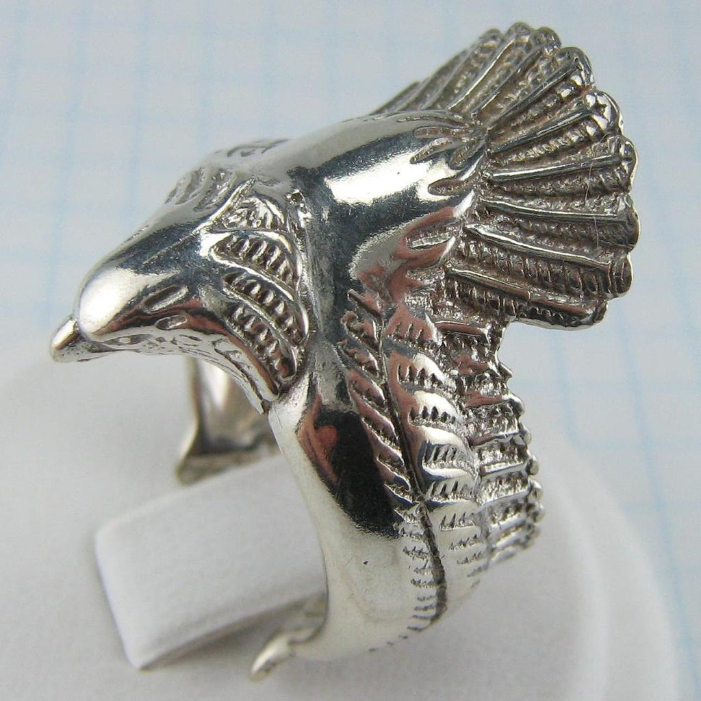 Vintage Design Eagle Head Ring in Sterling Silver or Antique Bronze – Le  Dragon Argenté